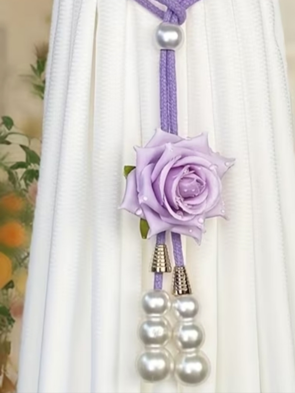 Lavender Rose Curtain Tiebacks by - Picture 3 of 4